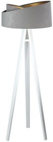 Szaro-biała asymetryczna lampa stojąca trójnóg - S025 L3-R88