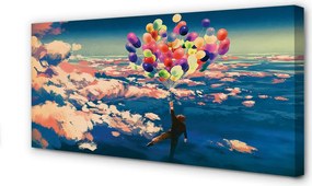 Obraz drukowany na płótnie Balony na Niebie z Chmurami