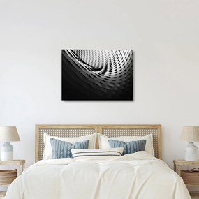 Obraz na szkle - Abstrakcyjny obraz - czarno - biała spirala (70x50 cm)