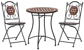 3-cz. ceramiczny, terakotowy zestaw mebli bistro S0-R57