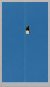 Szafa biurowa na akta otwierana na szyfr Daniel 90x40x185 cm, szary/niebieski
