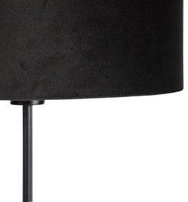 Lampa podłogowa regulowana czarna klosz welurowy czarny 35cm - Parte klasyczny/Antyczny Oswietlenie wewnetrzne