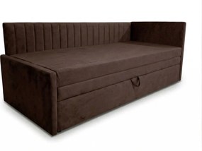 Łóżko dzienne wysuwane 2x90x200cm w tkaninie MANILA 4 brązowej