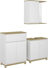 Zestaw mebli łazienkowych biały/dąb 60x30x60 livia