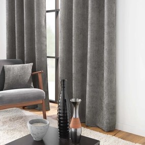 Antracytowa zasłona z szenilu 140x260 cm Leo – douceur d'intérieur
