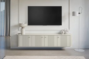 Szafka RTV wisząca Vesper 4D 187 cm - kaszmir / złote uchwyty
