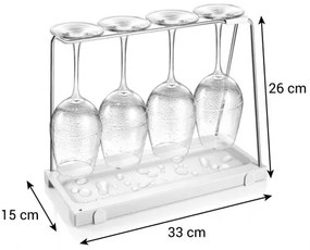 Tescoma Uchwyt na kieliszki do wina z ociekaczemFlexiSPACE, 33 x 14,8 cm