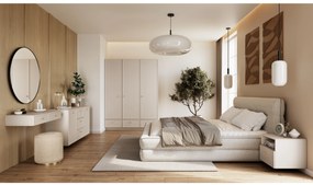 Komoda wisząca Lorini 150 cm z szufladami - kaszmir / złote uchwyty