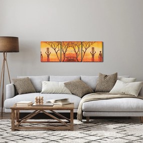 Obraz - Afrykańska sawanna (z zegarem) (90x30 cm)