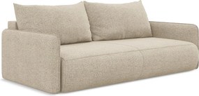 Kanapa 3-osobowa z funkcją spania - z tkaniny szenilowej - ciemny beż - NANEA