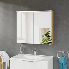 Szafka łazienkowa SOLO z oświetleniem LED i lustrem 80 cm