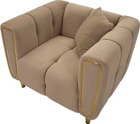 Szarobrązowy aksamitny fotel Alma – Mauro Ferretti