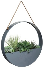 Sztuczne kwiaty, Ø 44 cm, wisząca dekoracja w metalowej osłonce