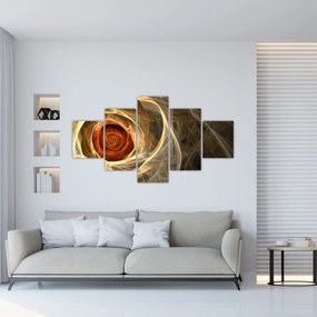 Obraz - Abstrakcyjne róże w ognistych kolorach (125x70 cm)