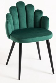 Rcznie aksamitne krzeso z czarnymi nogami