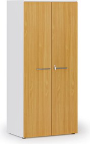 Szafa biurowa z drzwiami PRIMO WHITE, 800 x 500 x 1781 mm, biały/buk