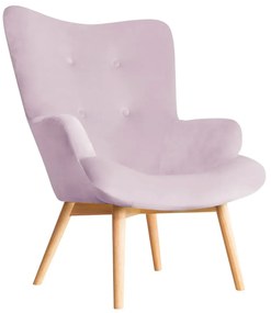Fotel tapicerowany MOSS VELVET różowy HOMLA