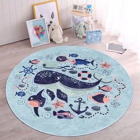 Niebieski dywan dziecięcy ø 120 cm Comfort – Mila Home