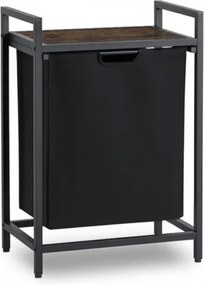 Kosz na Pranie KAI 65L z Półką Dąb Rustykalny/Czarny Nowoczesny Loft