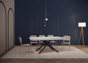 Stół rozkładany 180/284x90 cm Karida Premium frassino biała nogi antracytowe