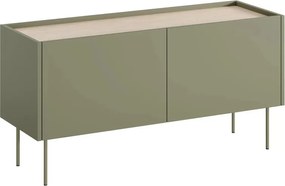 Szafka RTV Desin 120 cm z metalowymi nogami - oliwka / dąb nagano