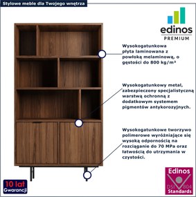 Regał loft na nóżkach z szafką orzech warmia N3-B15