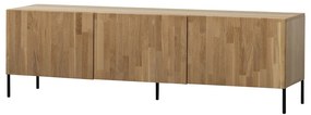 Szafka pod TV z litego drewna dębowego w naturalnym kolorze 180x56x46 cm Bono – WOOOD
