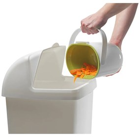 Biało-zielony pojemnik na odpadki organiczne Addis Caddy, 2,5 l