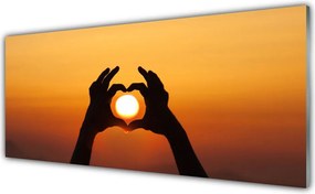 Panel Szklany Symbol Miłości w Blasku Słońca