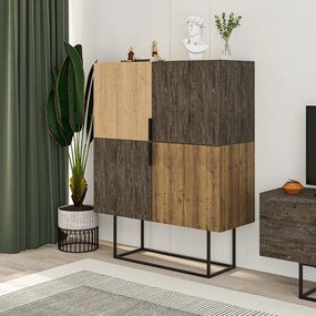 Brązowa szafka w dekorze dębu 100x130 cm Titan – Marckeric
