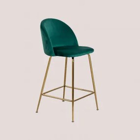 Zestaw 2 Wysokich Stołków Z Aksamitu Kana Design Złoto & Verde Jungla & ↑65 Cm - Sklum
