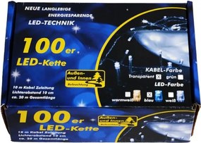 Świąteczny LED łańcuch - 9 m, 100 LED, niebieski