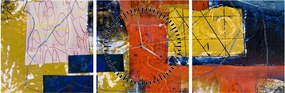 Obraz - Abstrakcja (z zegarem) (90x30 cm)