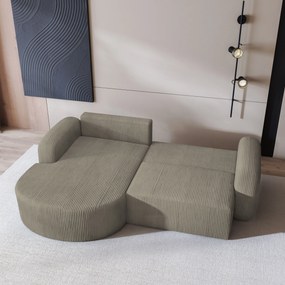 Masseno Narożnik AMILIA z funkcją spania i pojemnikiem na pościel Narozniki L, Rozkładana sofa - Beżowy, POSO 02