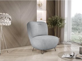 Fotel LUIS skandynawski wolnostojący na metalowych nogach w tkaninie NOW OR NEVER 92