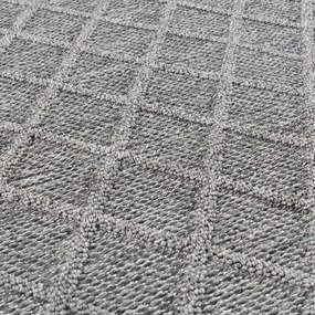 Dywan zewnętrzny sznurkowy Patara Kratka szary 80 cm x 150 cm