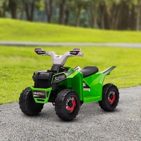 HOMCOM Elektryczny quad dla dzieci, 2,5 km/h, bieg przód &amp; tył, dla 18-36 miesięcy, Zielony