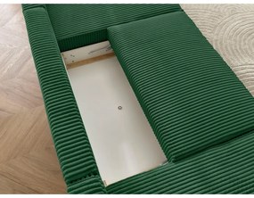 Zielony sztruksowy rozkładany/ze schowkiem narożnik (w kształcie litery U) Chelsea – Bobochic Paris
