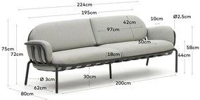 Jasnoszara sofa ogrodowa Joncols – Kave Home