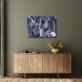 Obraz - Zebry wśród liści (70x50 cm)