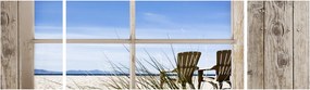 Obraz - Okno z widokiem na plażę (170x50 cm)