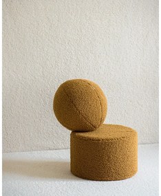 Brązowy puf dziecięcy z materiału bouclé – Wigiwama