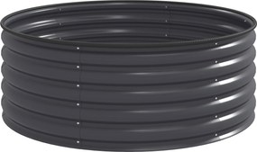 Outsunny Wysokie Grządki, Ocynkowany Płotek Ogrodowy z Bezpieczną Obramówką, Skrzynka na Rośliny z Otwartym Dnem, 120 x 120 x 43 cm, Ciemnoszary