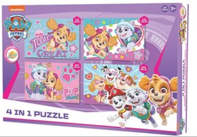 Puzzle dla dzieci 4 w 1 PSI PATROL przygoda ze Skye, 19x29 cm