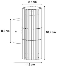 Designerska lampa ścienna zewnętrzna czarna 2-światłowa IP44 - Boris