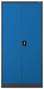 Szafa gospodarcza zamykana DAWID 900 x 1850 x 450 mm, antracytowo-niebieska