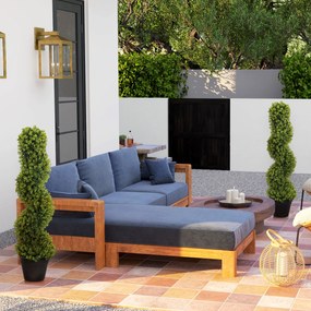 HOMCOM Zestaw 2 Dekoracyjnych Roślin, Sztuczne Rośliny w Doniczkach, Sztuczna Zielenina do Domu, Wewnątrz, Na Zewnątrz, 90 cm, Zielone