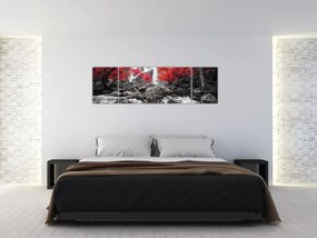Obraz - Wodospady w jesiennym krajobrazie (170x50 cm)