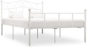 Białe metalowe łózko małżeńskie 180x200 cm - Fiosa