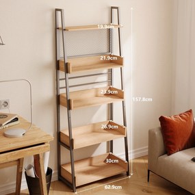 Regał typu drabinka loft na książki do salonu 157 cm